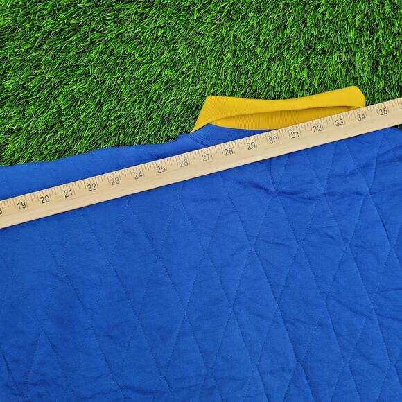 Vintage 80s MOD Quilted Sweatshirt Womens Small 21x21 Collard - Picture 3 of 10